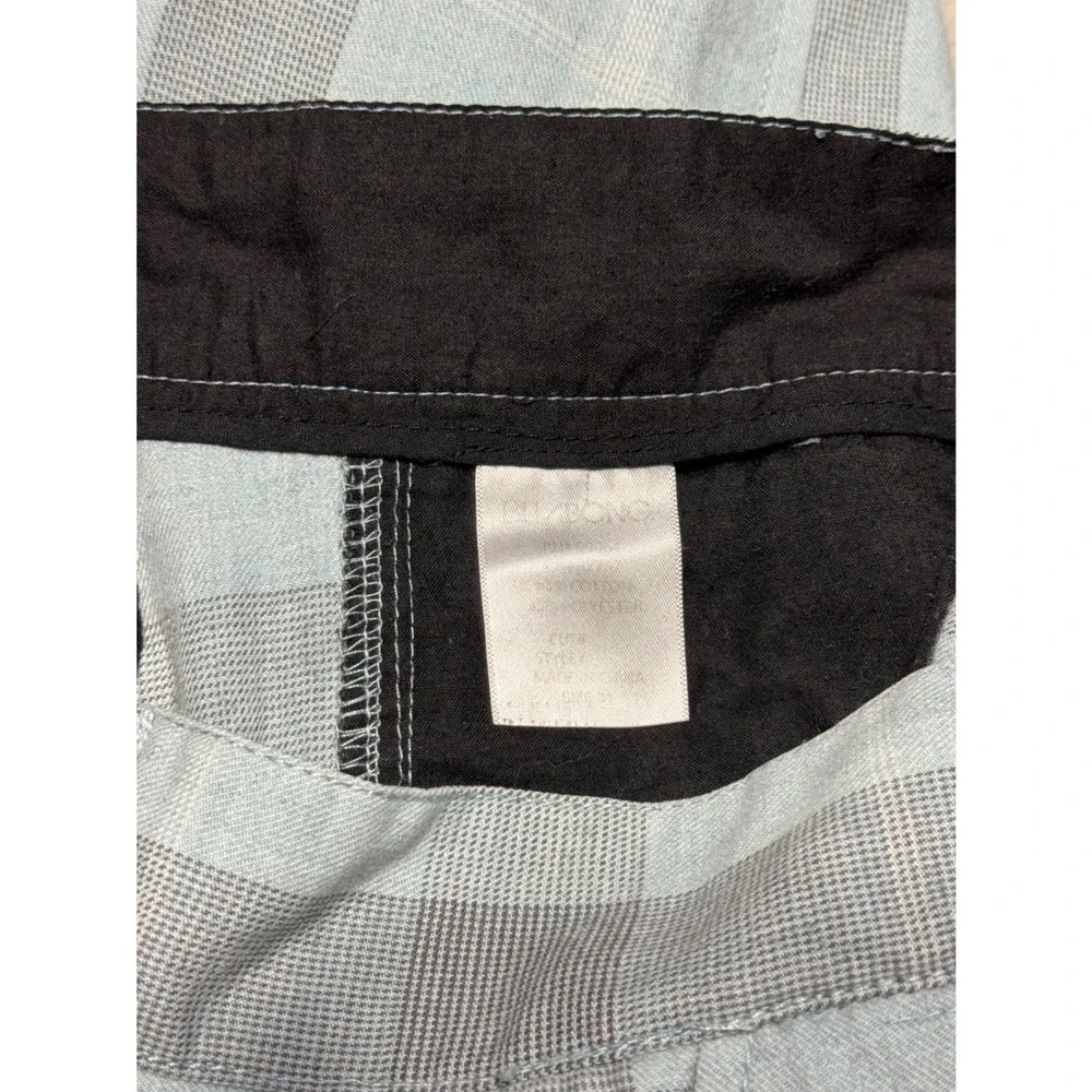 Billabong Shorts Mens 31 Woven Plaid Blue Gray Double Standard Surf Skate VTG